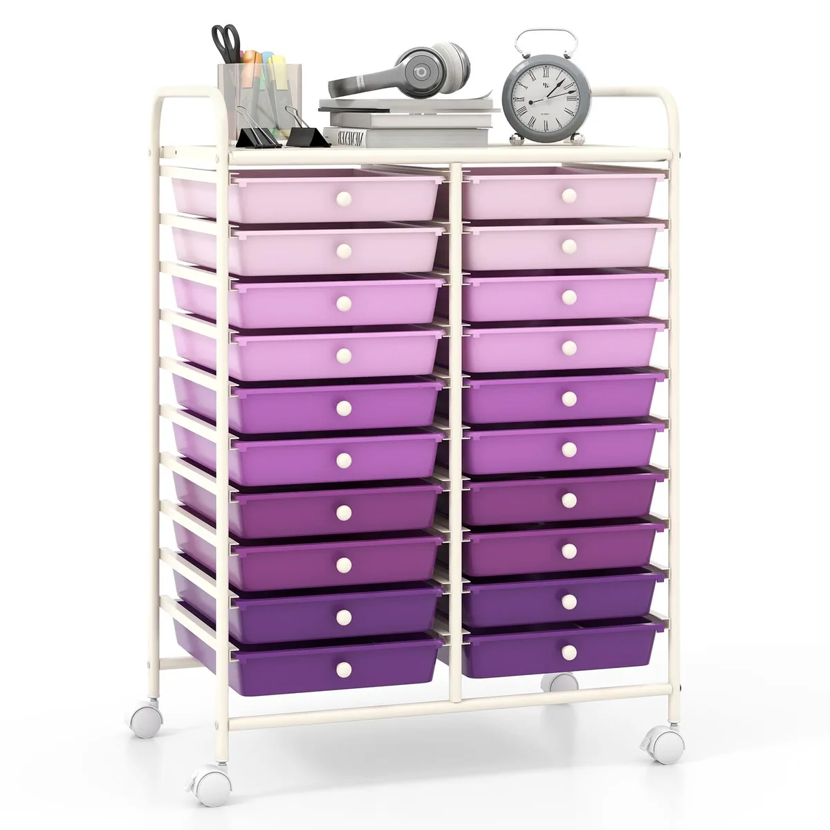 SlickBlue SlickBlue 20-Drawer Rolling Storage Cart Purple — product photo