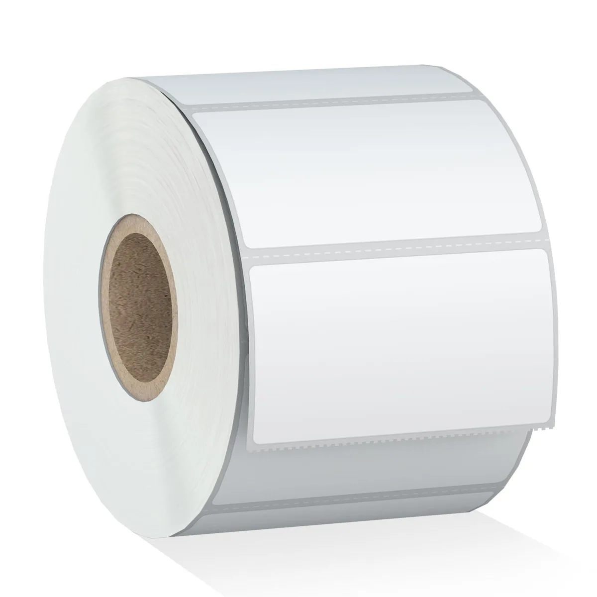 Single roll of white rectangular thermal labels 2.25 by 1.25 inches 1000 count