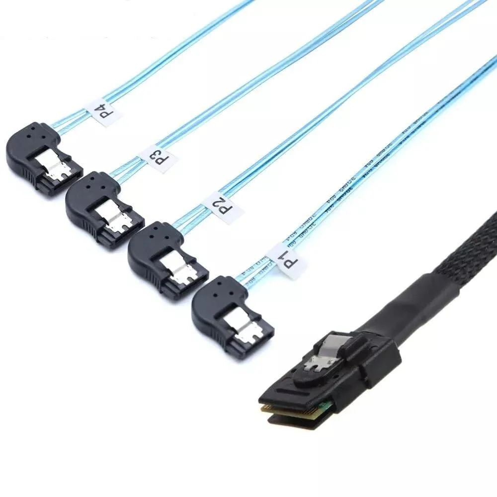 Vszerda Vszerda Mini SAS HD SFF-8087 to 4 SATA Left Angle Cable 100CM — product photo