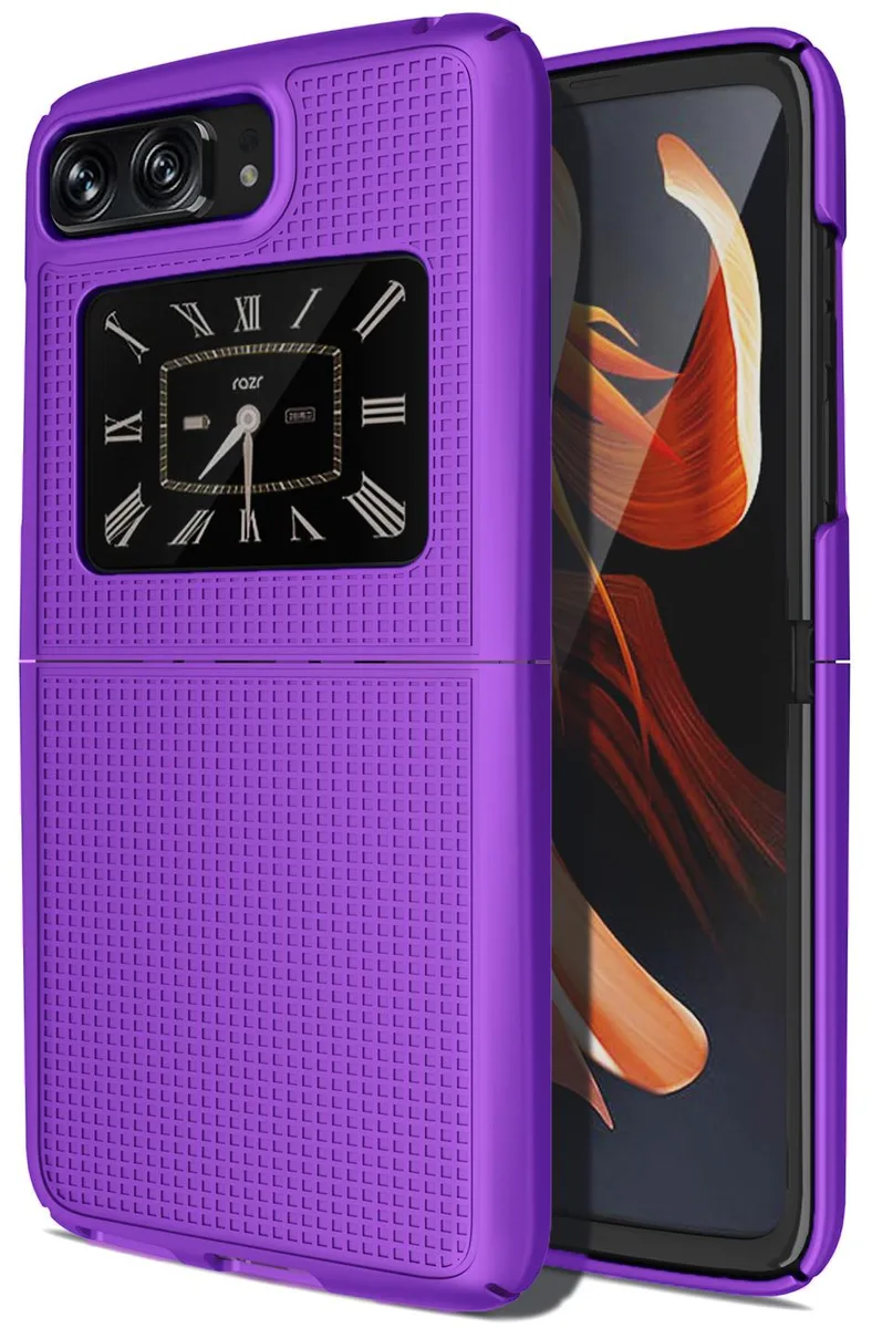 Nakedcellphone Nakedcellphone Textured Grid Hard Case Purple Motorola RAZR 3 5G 2022 — product photo