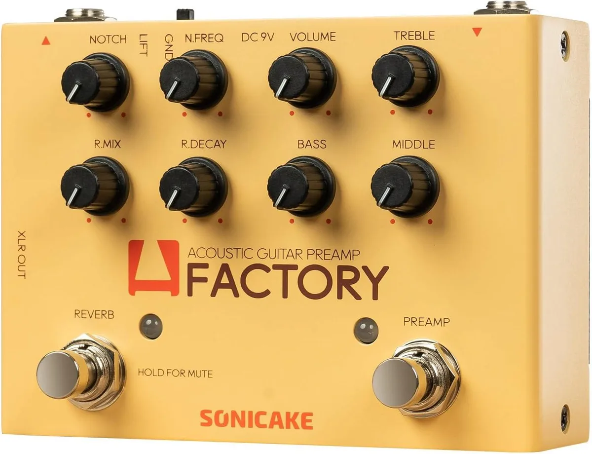 BFKK BFKK Acoustic Guitar Effects Pedal with Analog Preamp and Digital Reverb — product photo