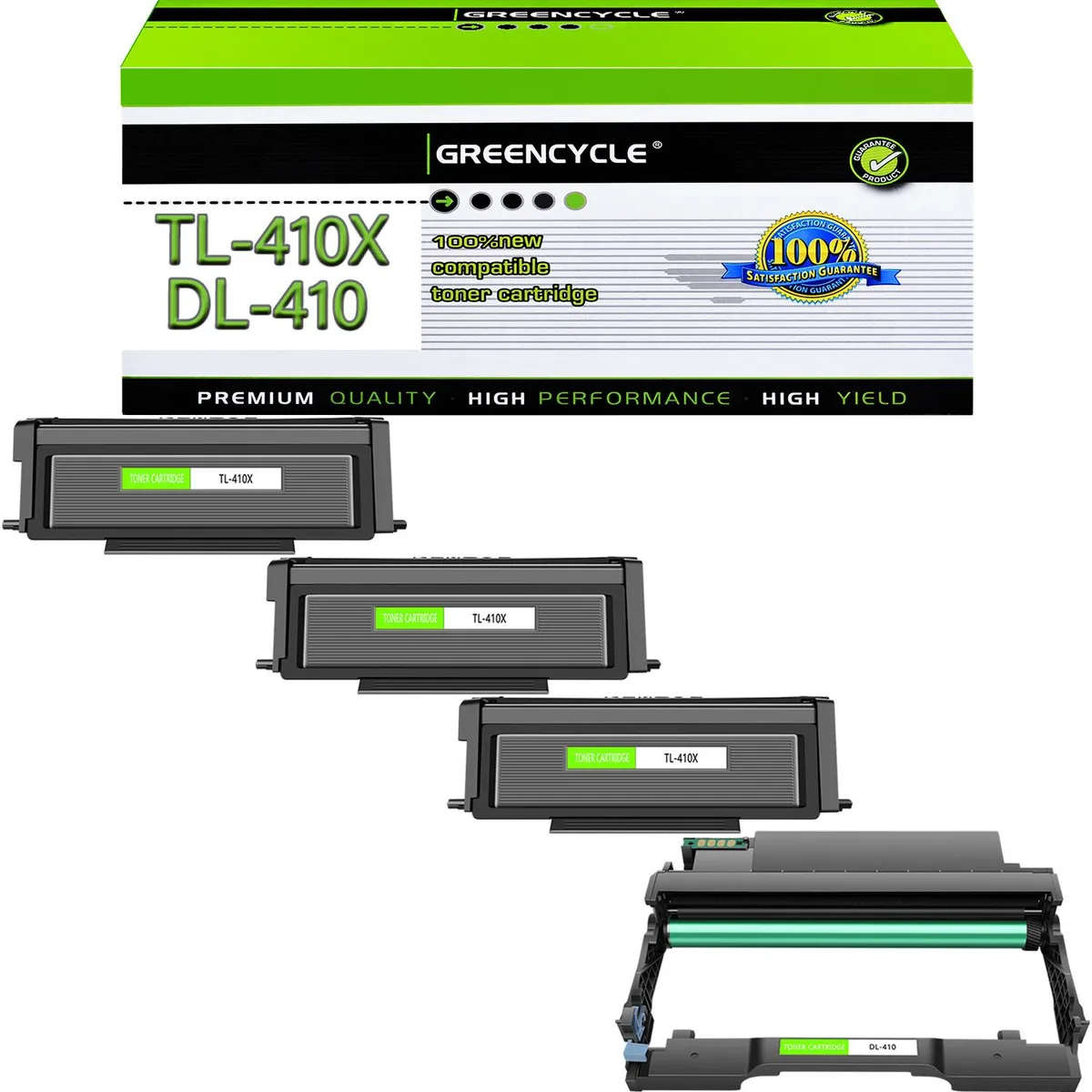 GREENCYCLE GREENCYCLE TL-410X 3-Pack Toner &amp; DL-410 Drum Combo — product photo
