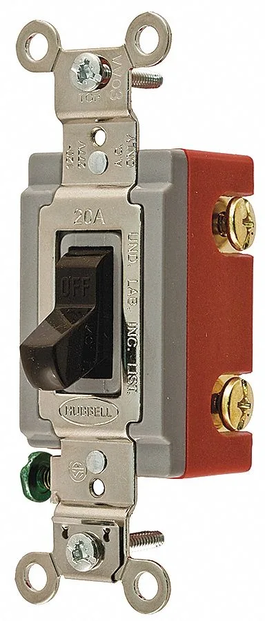Hubbell Incorporated Hubbell Incorporated HBL1223 3-Way Toggle Switch 120/277V 20A Brown — product photo