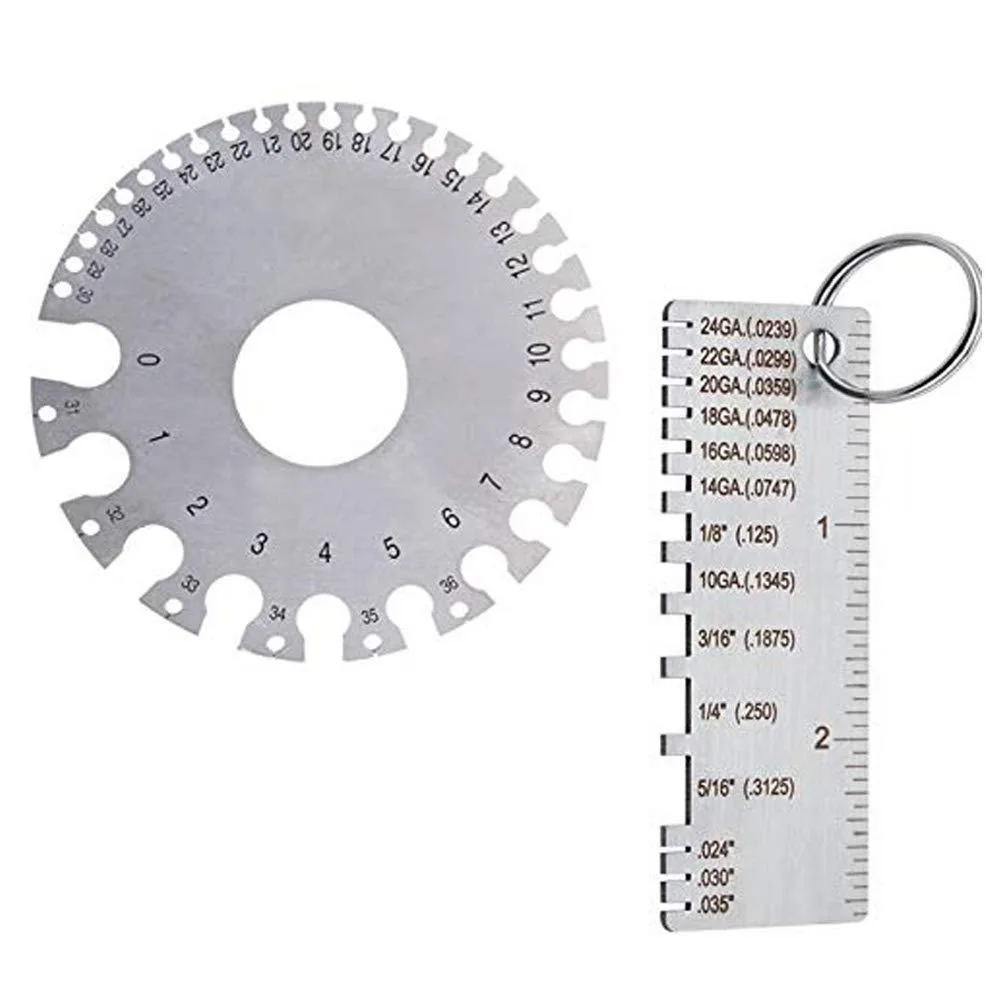  BUYGOO 2 Pack Stainless Steel Welding Gauge Set 0-36 AWG/SAE — product photo
