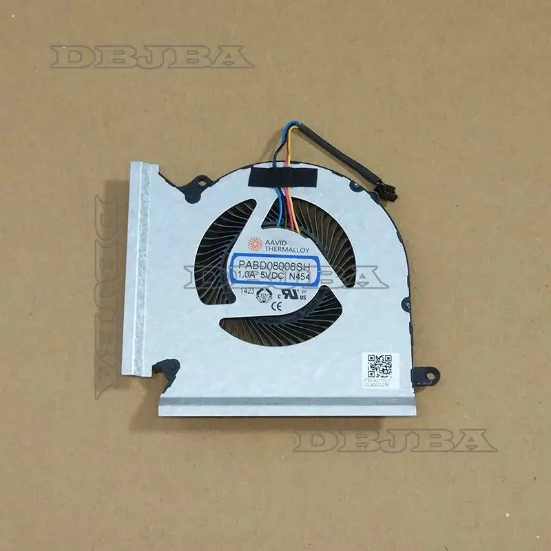 Small black laptop GPU cooling fan with plastic frame and cable connector