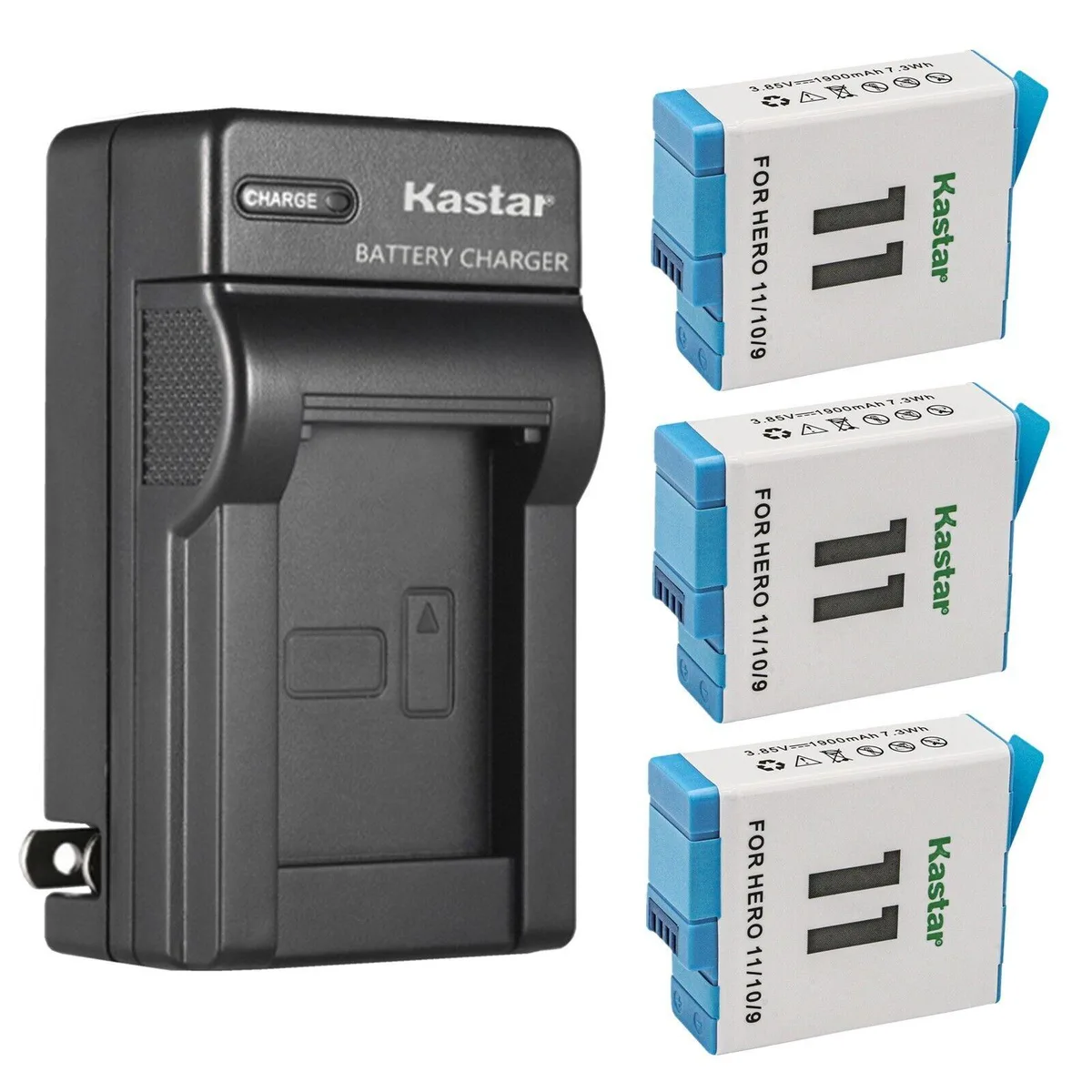 Kastar Kastar 3-pack battery and AC charger for GoPro HERO11/10/9 — product photo