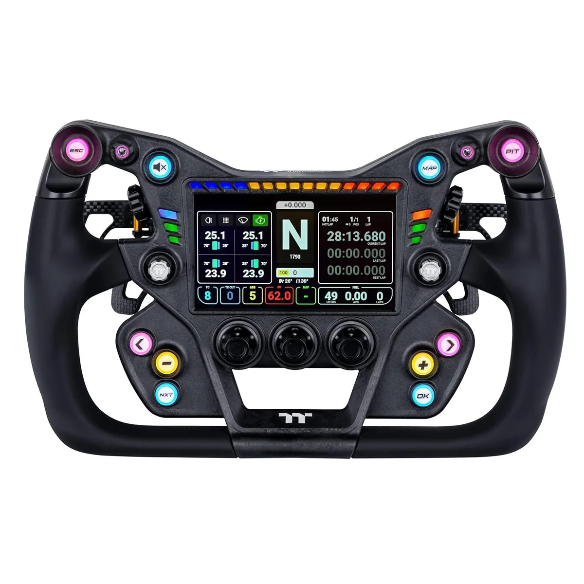 Thermaltake XRW-G1 GT steering wheel black 300 mm with touchscreen and carbon fiber shifters