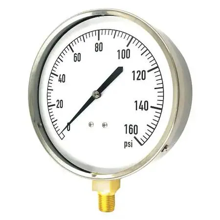 Value Brand Value Brand Industrial Pressure Gauge 18C750 0 to 160 psi 4 1/2 in Dial 1/4 in NPT — product photo