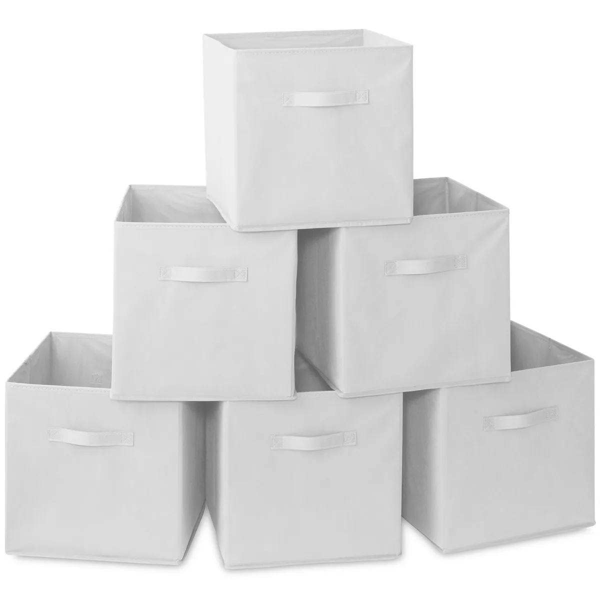 Casafield Casafield Set of 6 Collapsible Fabric Cube Storage Bins White 13in — product photo