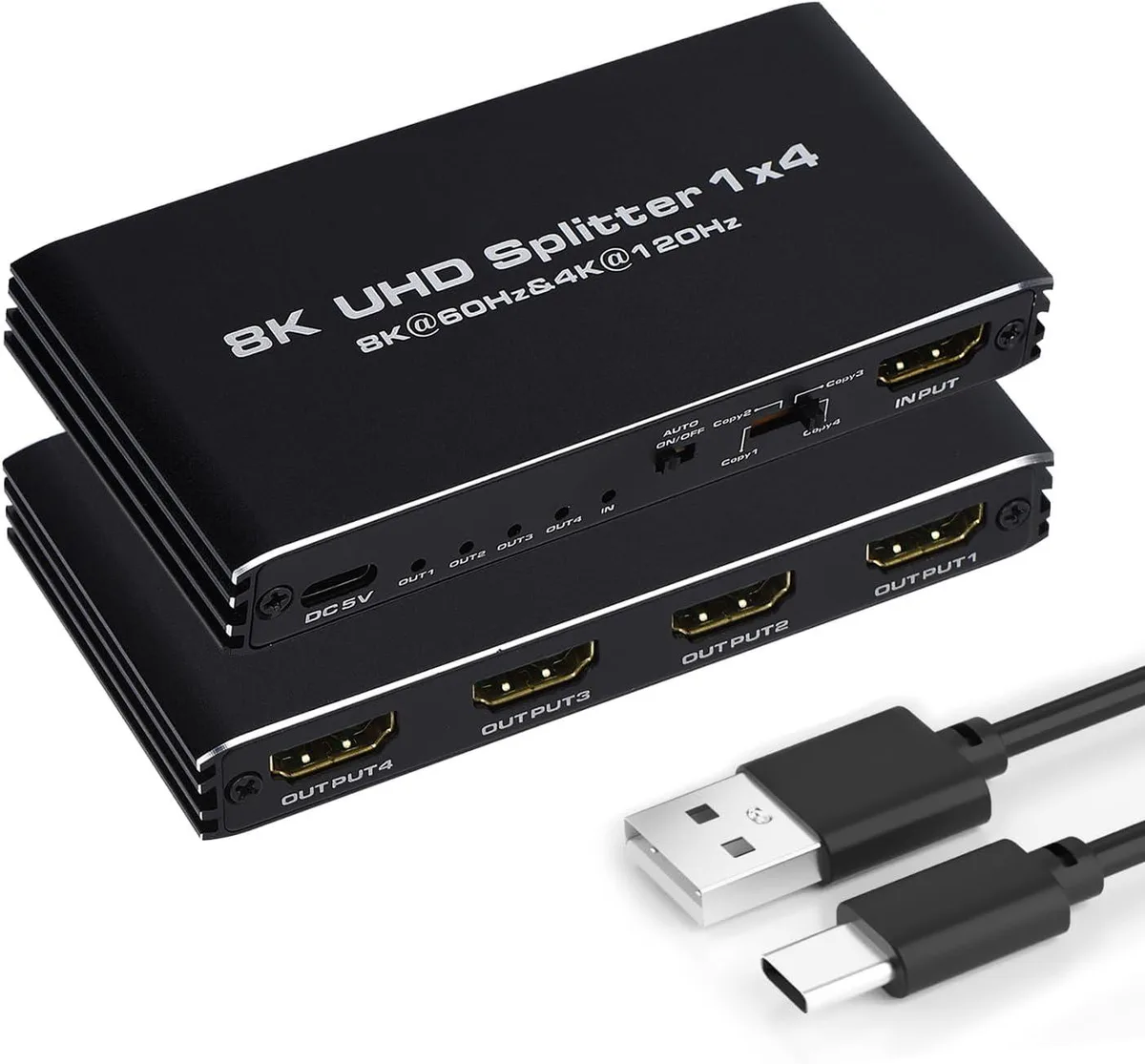 Jansicotek Jansicotek OZF8K3 HDMI 2.1 Splitter 1x4 8K@60Hz 48Gbps — product photo