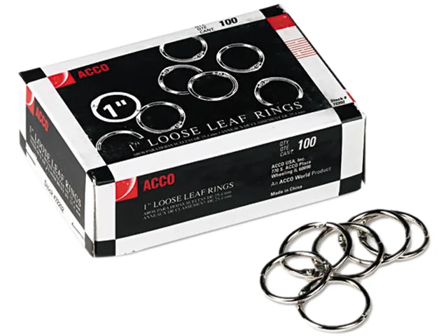 ACCO ACCO 72202 1.00" Metal Book Ring 100 Pack — product photo