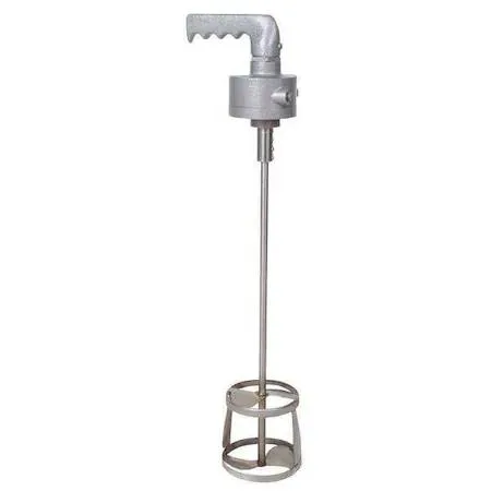 Silver handheld air mixer with long stainless steel shaft and propeller end