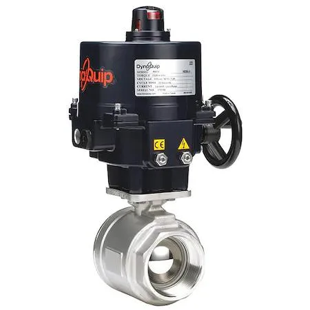 Stainless steel 3-inch 2-way ball valve with electric actuator