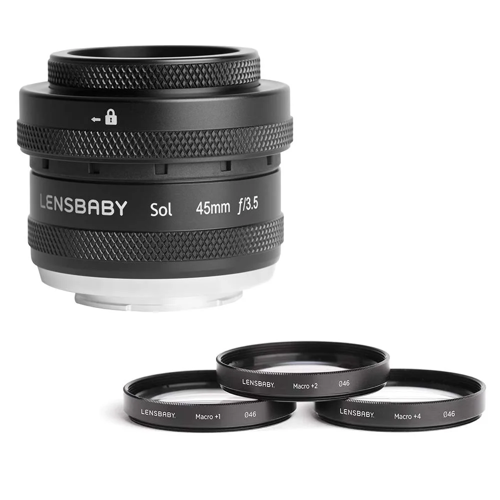 Lensbaby Lensbaby Sol 45mm f/3.5 Fuji X Lens with 46mm Macro Filters — product photo