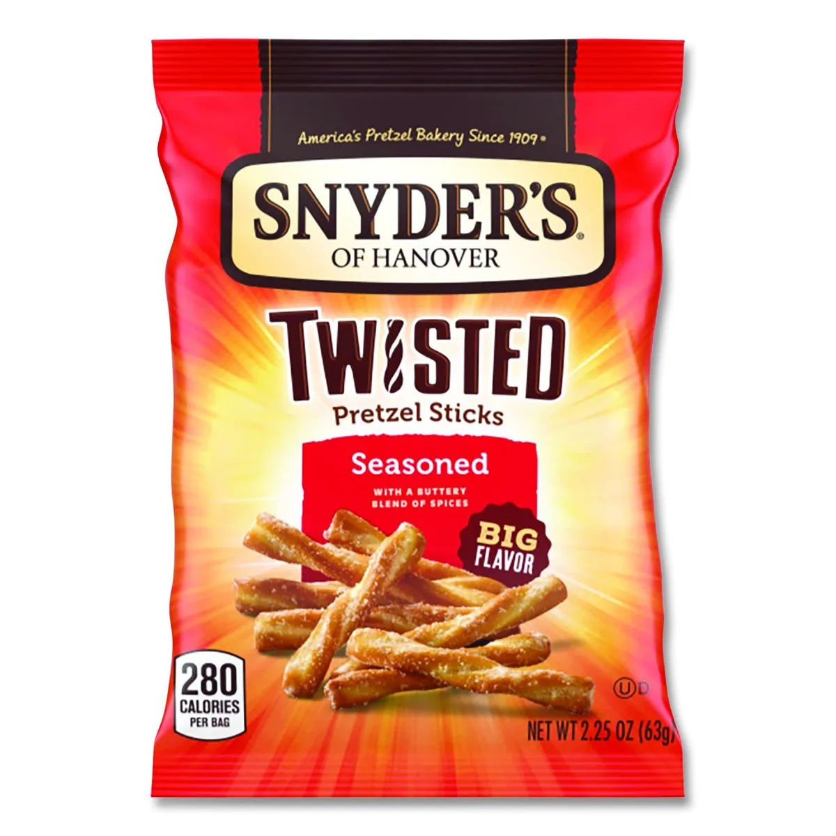 Snyder's Of Hanover Snyder's Of Hanover Seasoned Pretzels 2.25 oz Bag 36/Carton — product photo