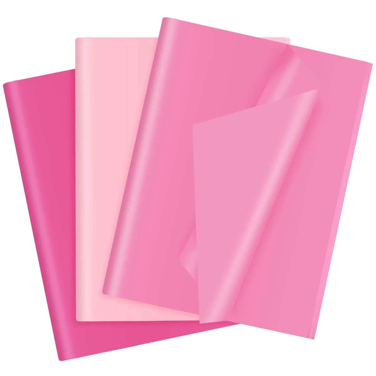 Stack of 30 pink tissue sheets 14 by 20 inches