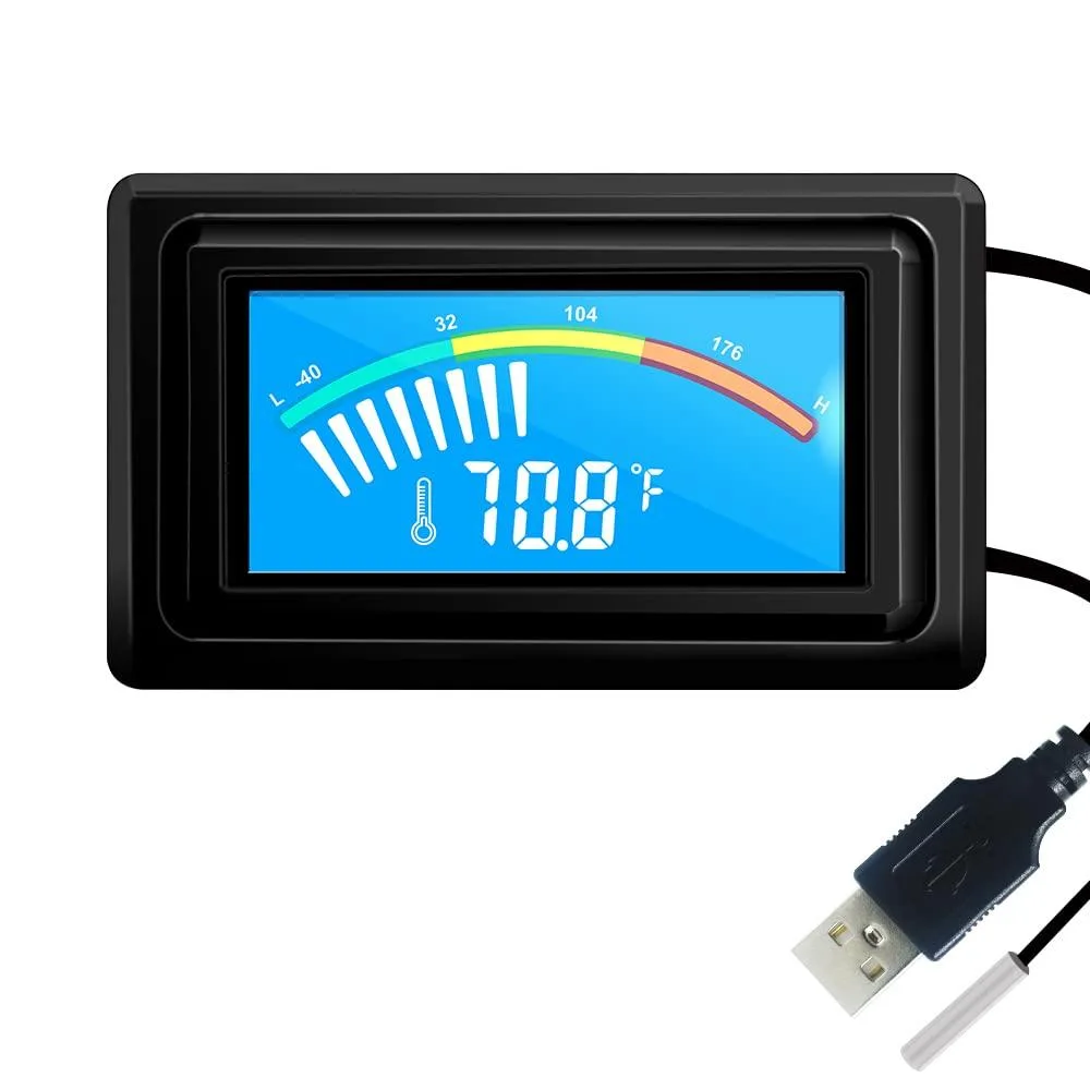  Digital Thermometer USB Sensor Probe Black E0032 — product photo