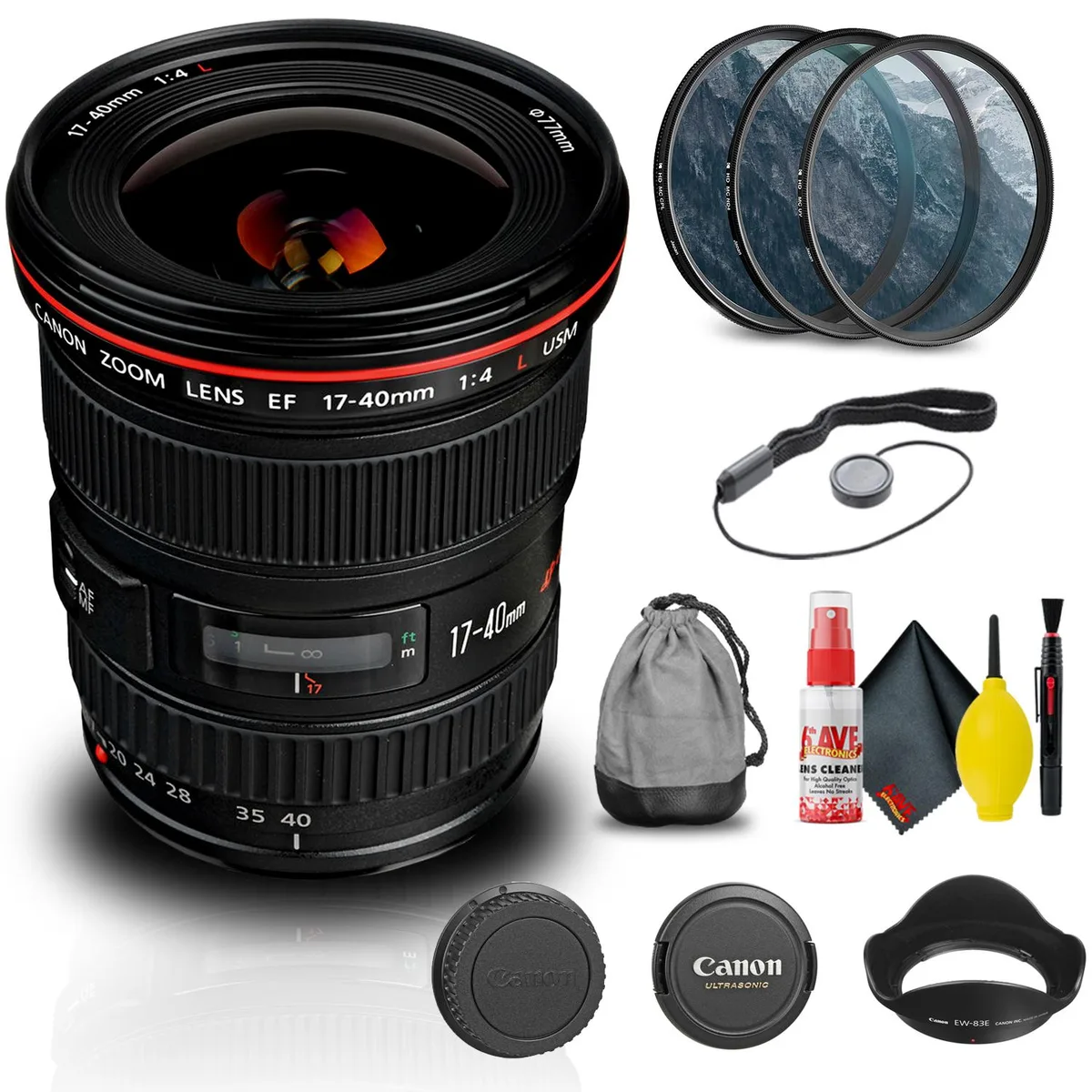 Canon Canon EF 17-40mm f/4L USM Lens Starter Bundle — product photo