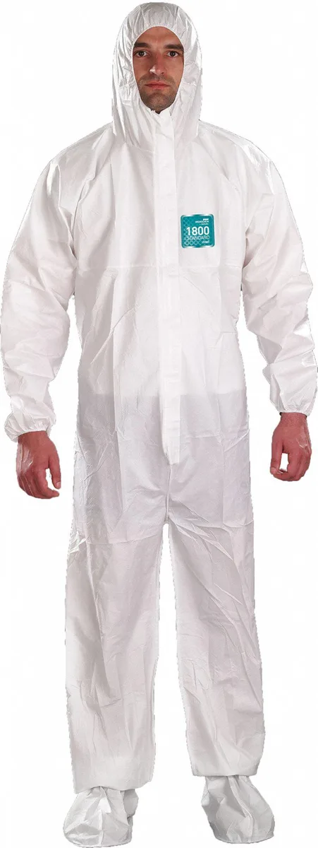 ANSELL ANSELL WH18-B-92-107-09 Hooded Coverall 5XL White Microporous Laminate personal protective equipment — product photo