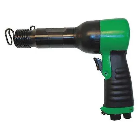 Silver pneumatic air hammer with round shank and 3/8 inch NPT inlet