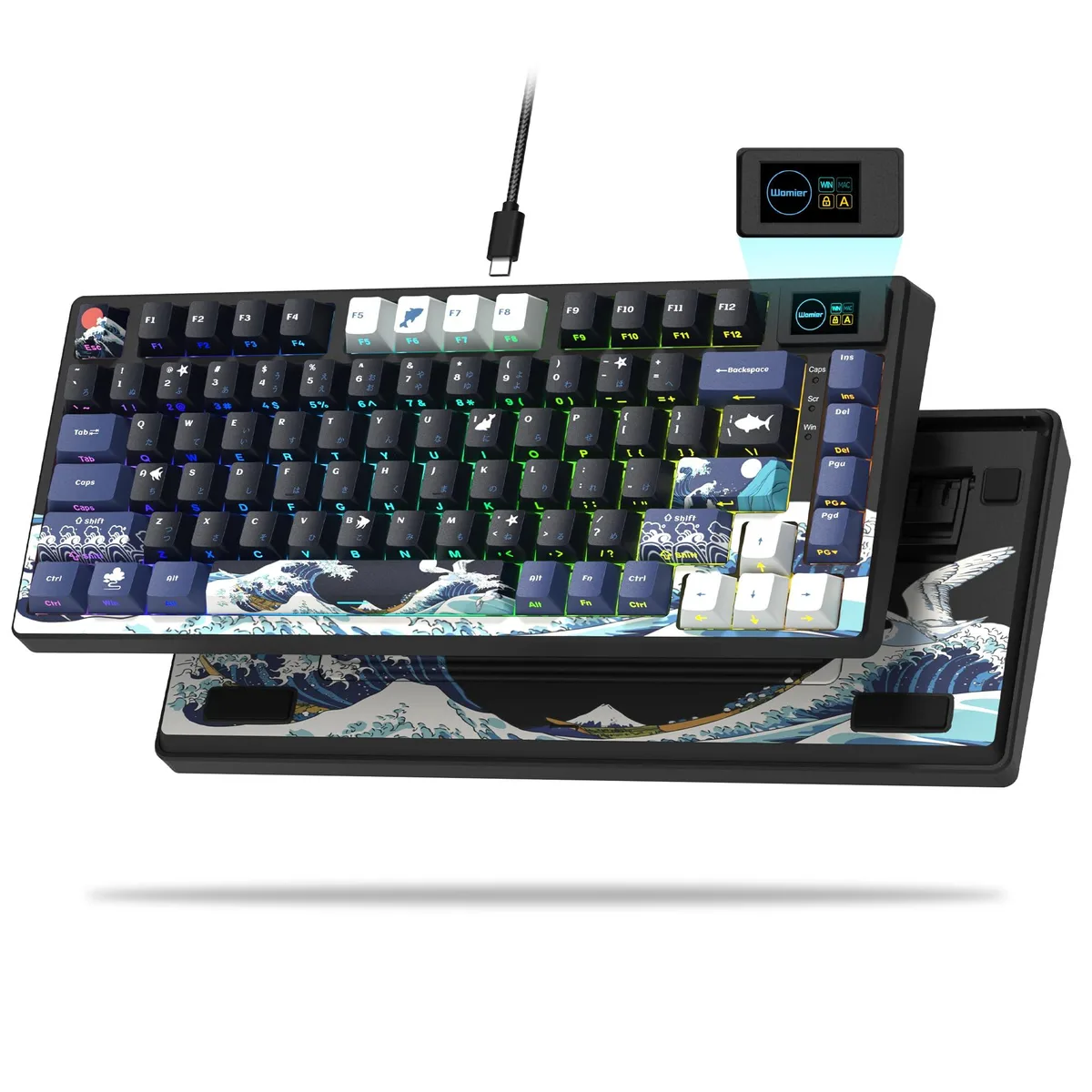  Womier SK80 75% Gaming Keyboard Black Kanagawa Theme — product photo