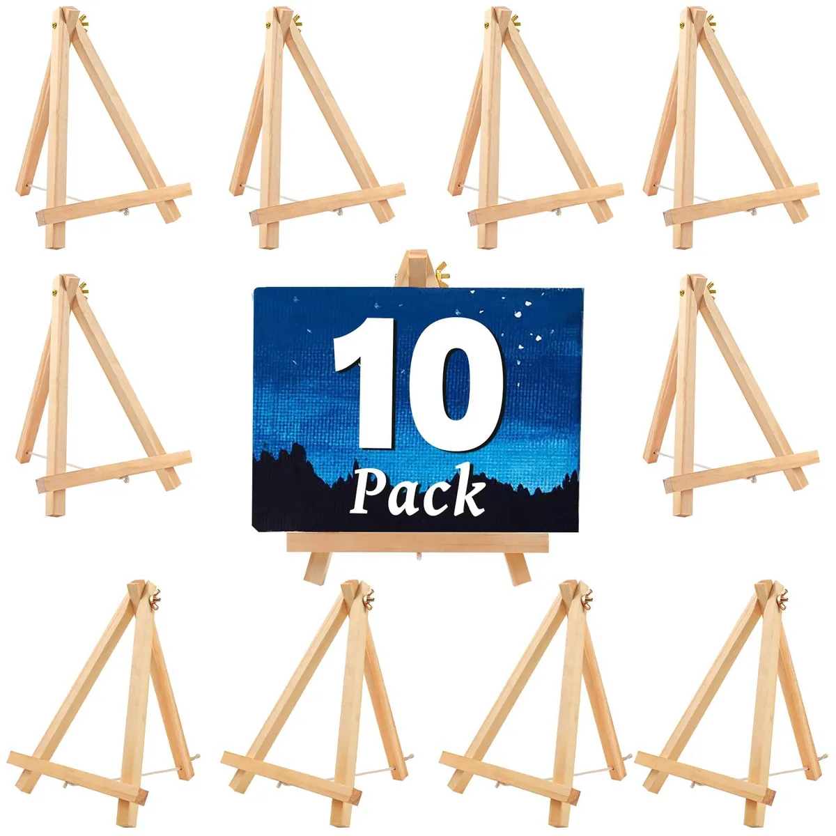  CZWZ 20240513 10 Pack 9 Inch Wood Easels — product photo