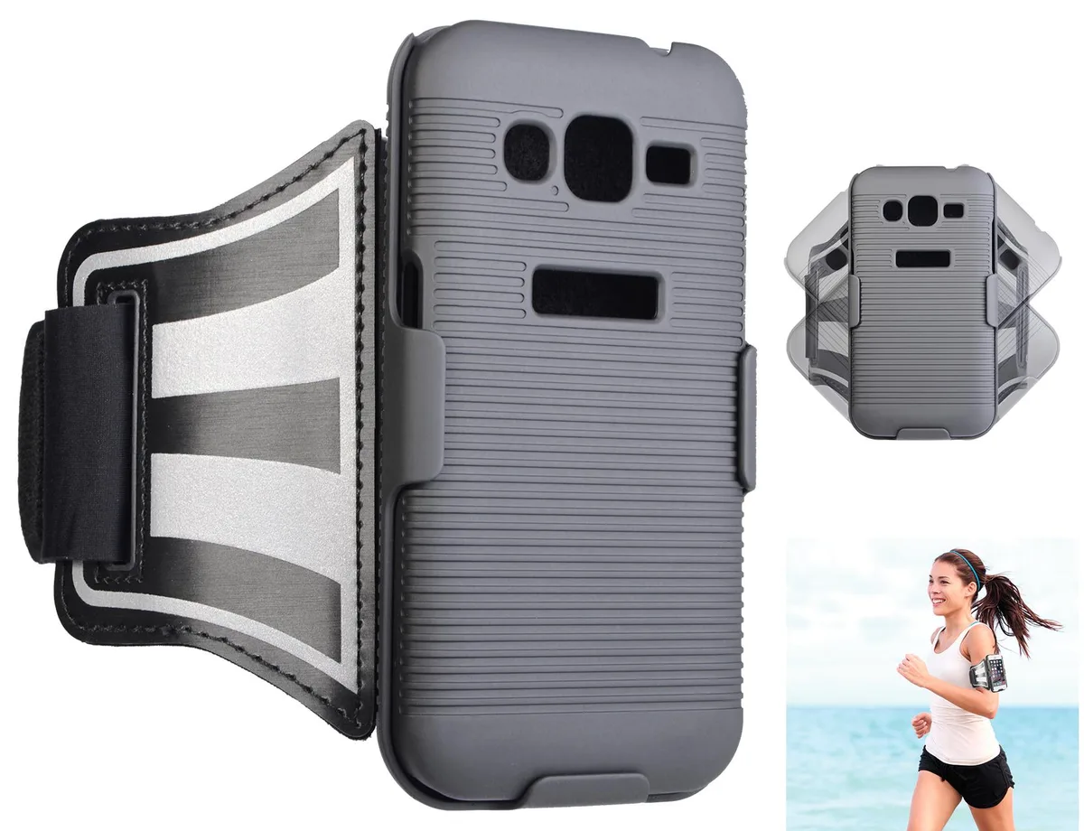 Nakedcellphone Nakedcellphone Case + Armband Strap Combo for Samsung Galaxy Core Prime G360 Black — product photo