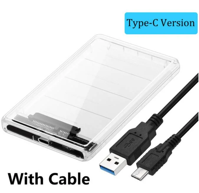 LUOM LUOM 2.5" SATA to USB Type-C Hard Drive Enclosure Clear — product photo