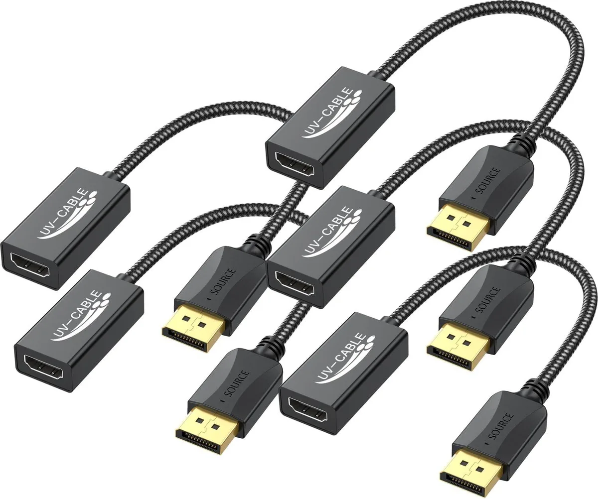 FLEANE FLEANE DisplayPort to HDMI Adapter 4K 5-Pack Black — product photo