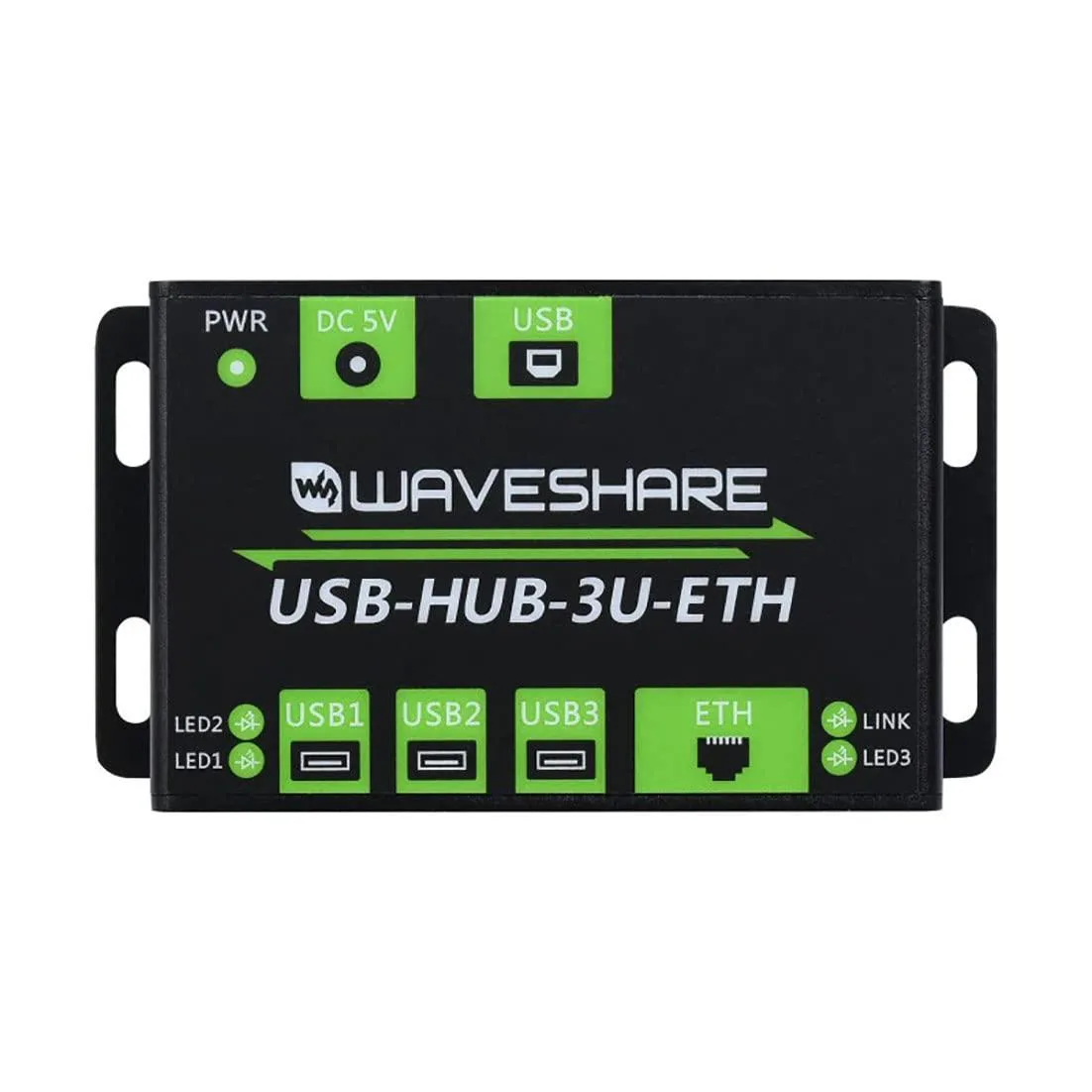 LORDWORLD LORDWORLD Industrial USB Hub 3×USB 2.0 100M Ethernet Plug &amp; Play — product photo