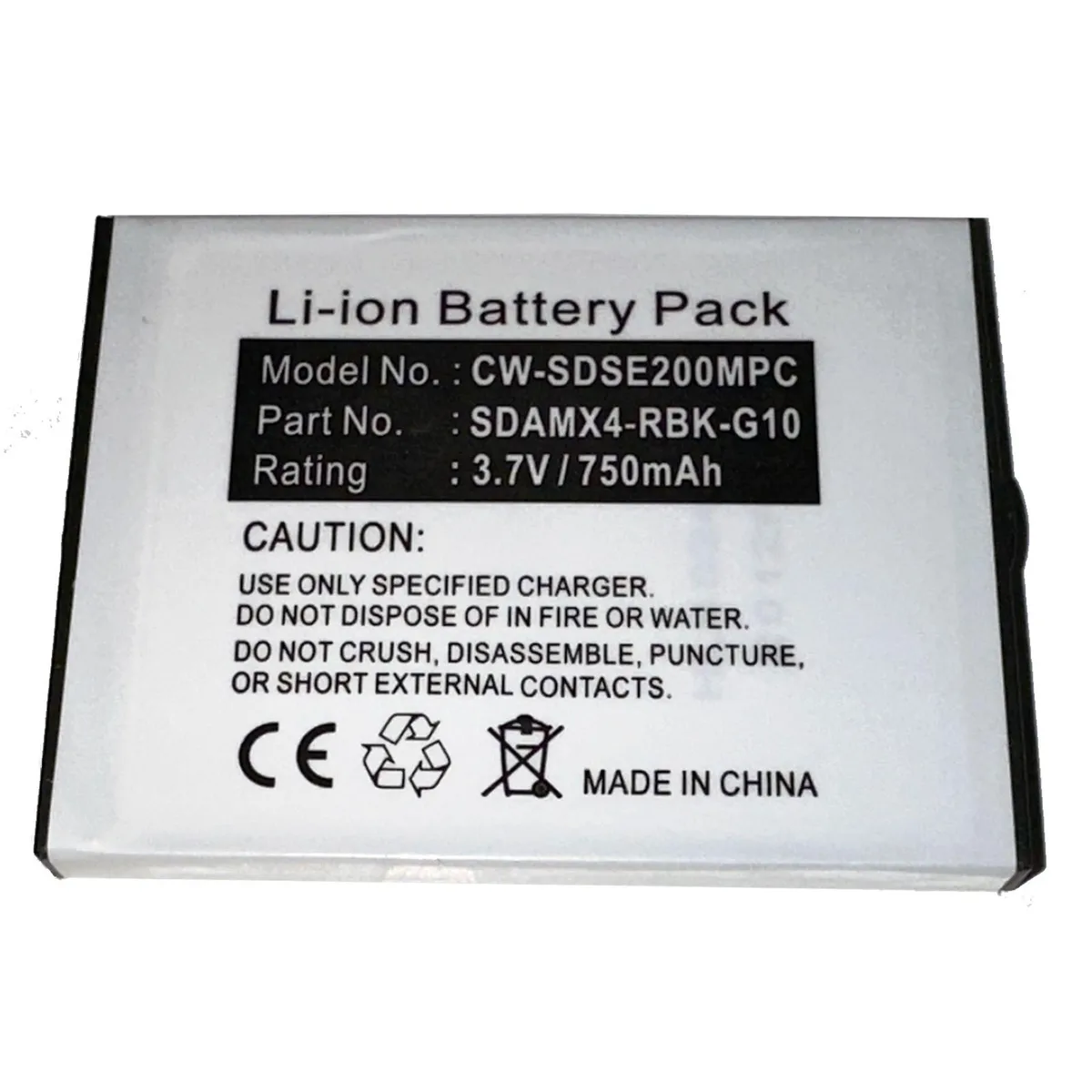 Centenex Electronics Centenex Electronics BASANDISKSANSAE200 750mAh Li-ion battery — product photo