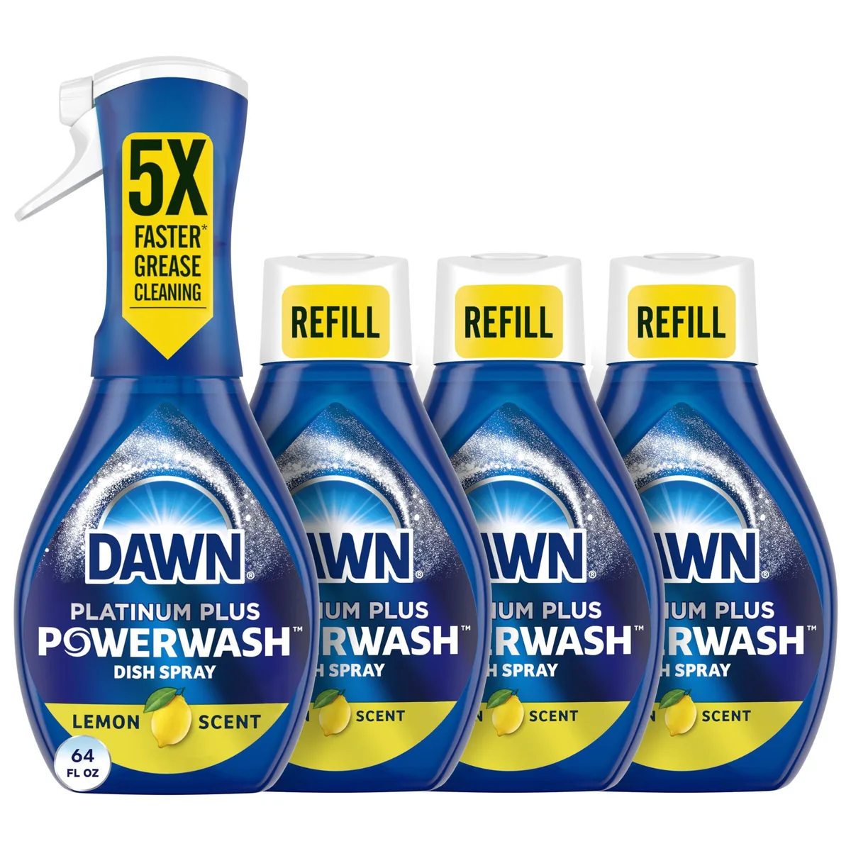 Dawn Powerwash spray bottle with three lemon refills 16oz