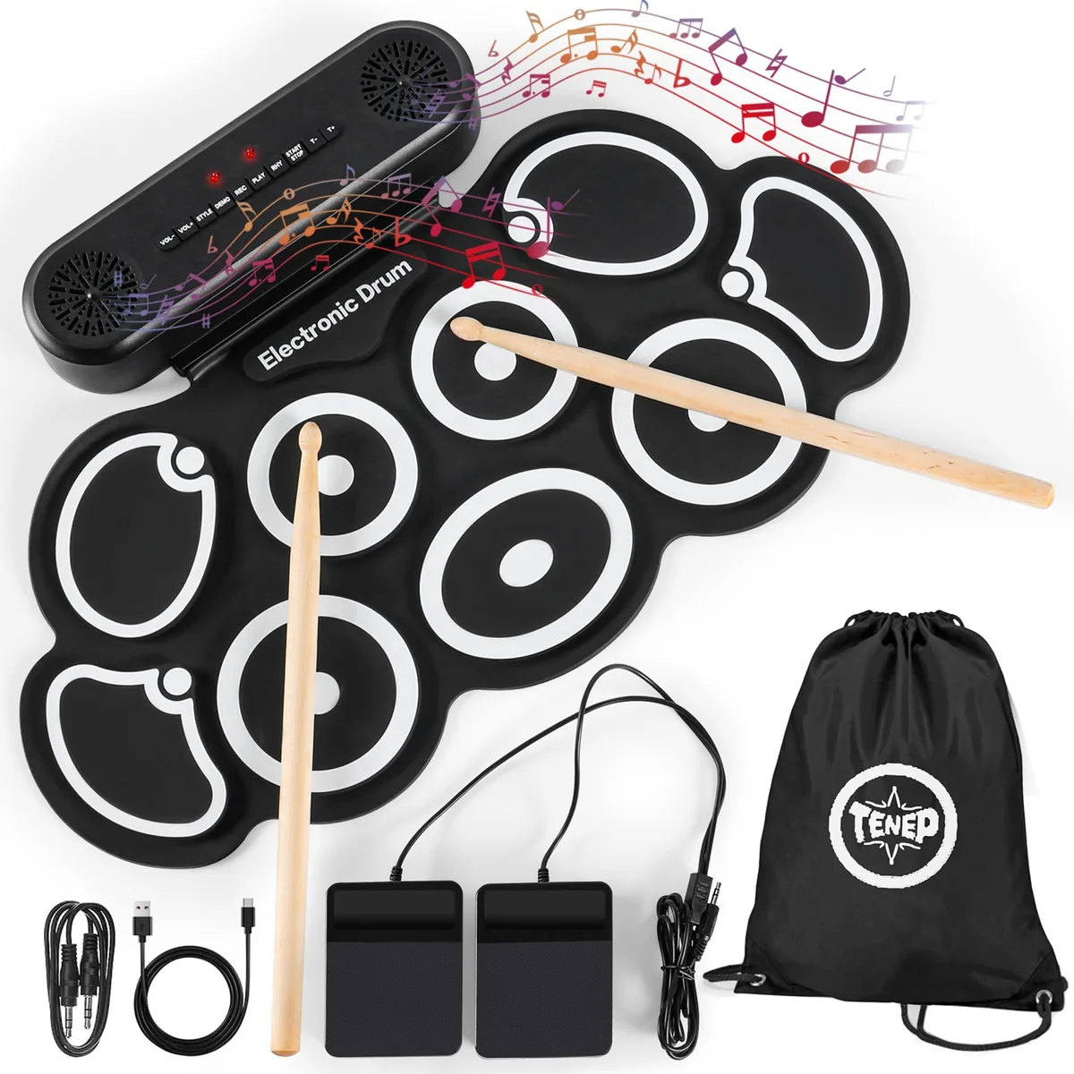 Alesis 9-Pad Roll-Up Electronic Drum Kit with Bluetooth & USB MIDI — product photo