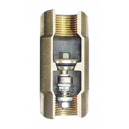 Bronze inline spring check valve with FNPT connections