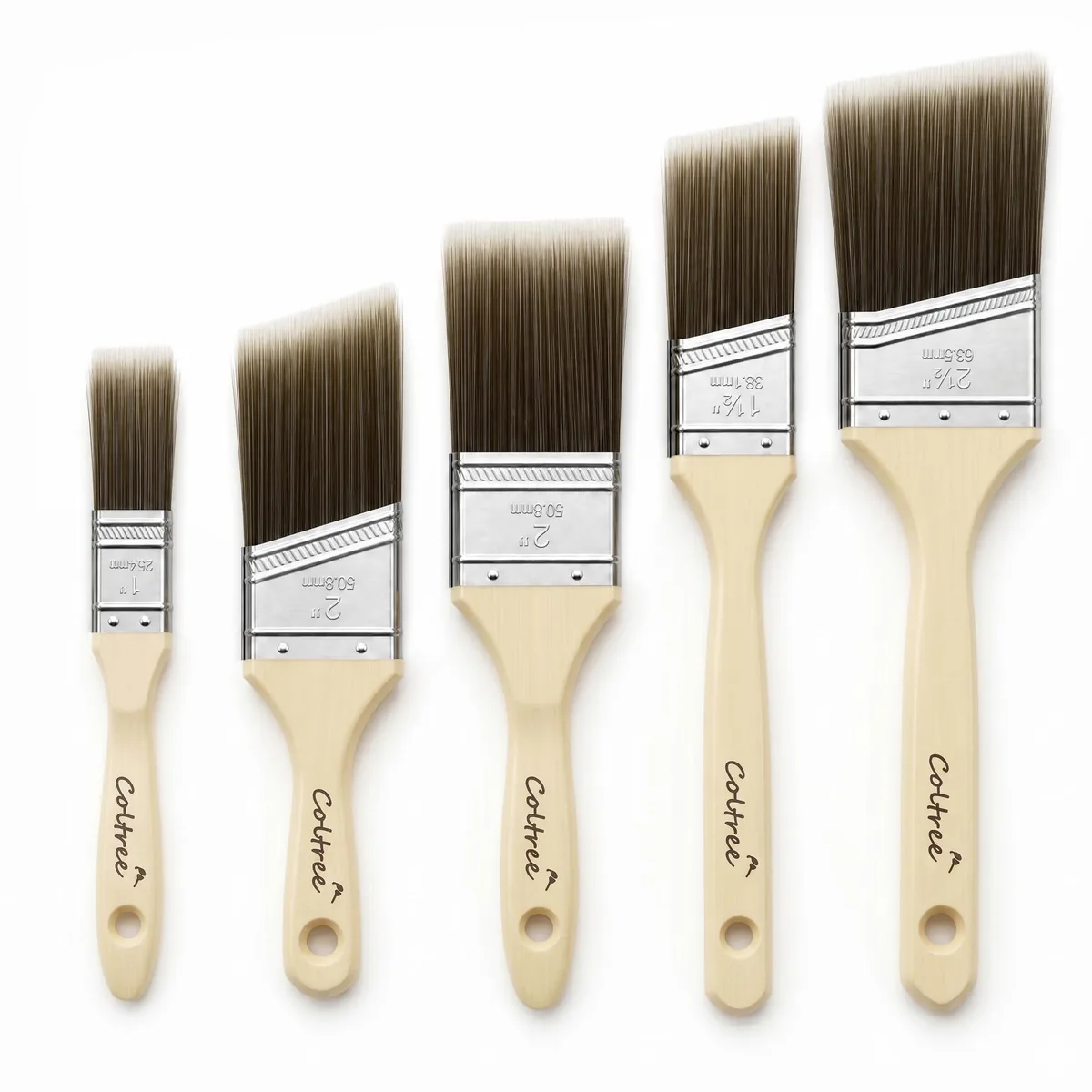  Coltree 5-Piece Paint Brush Set – 1" Flat, 2" Flat, 1.5" Angle, 2" Angle, 2.5" Angle — product photo