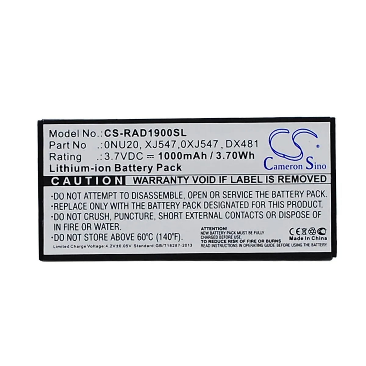CameronSino CameronSino 2000mAh 3.6V Ni-MH cell phone battery — product photo