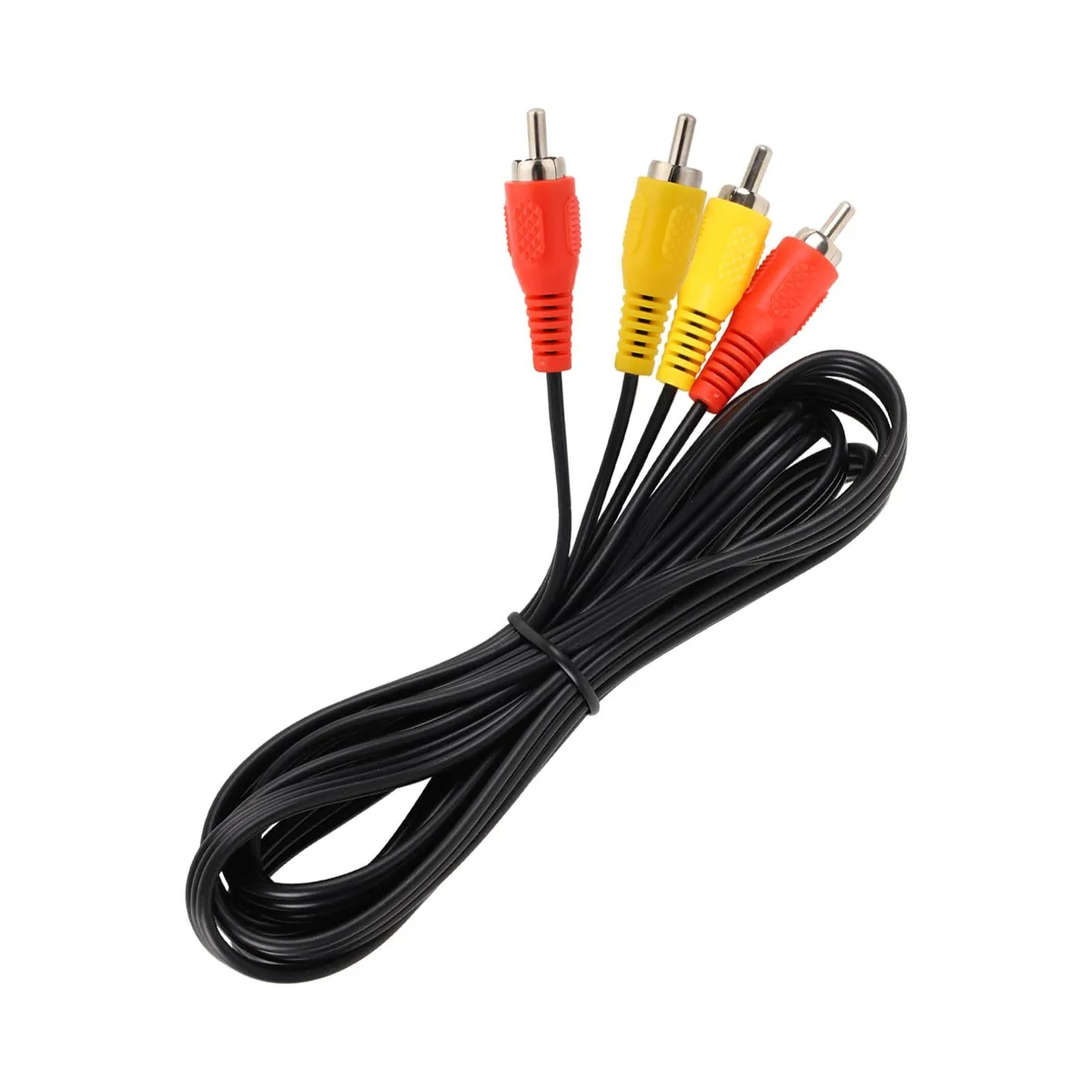 Black 1.8 m composite AV cable with yellow and red RCA plugs for NES