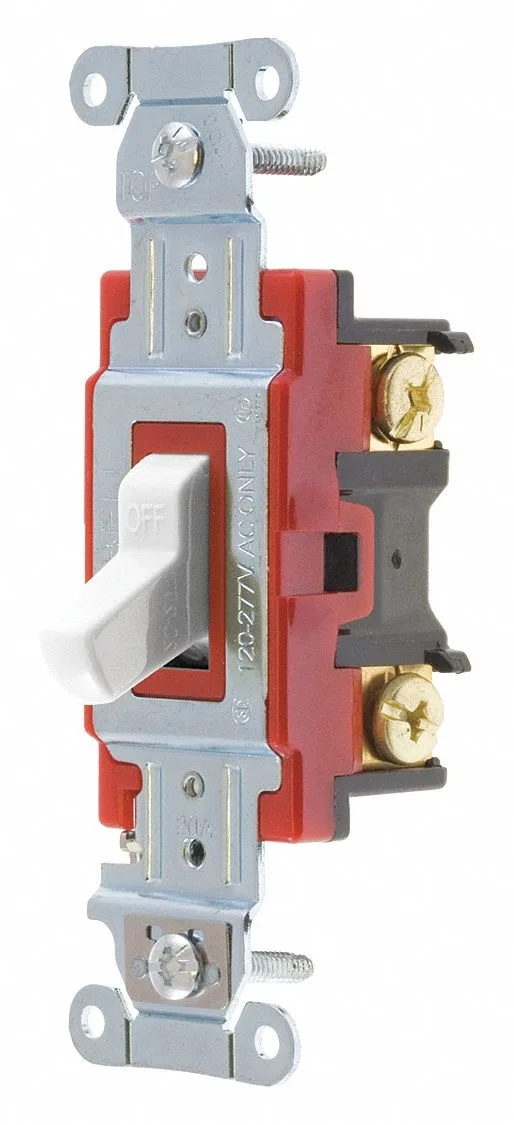 White toggle wall switch model 4901BW rated 20A 120/277V