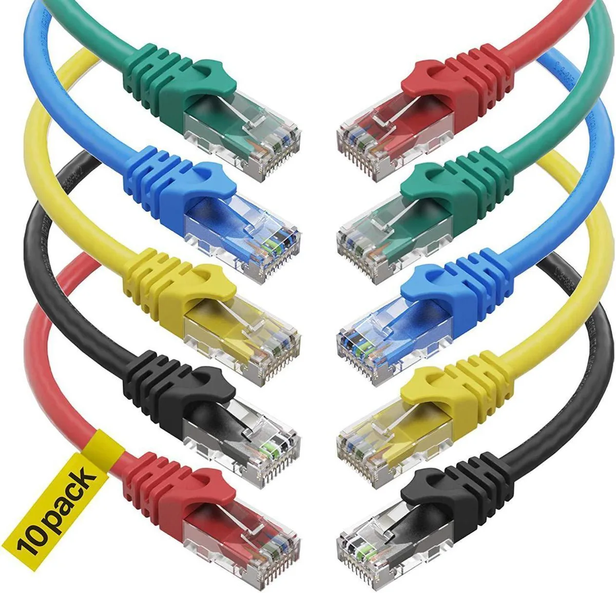 Vszerda Vszerda Cat6 network ethernet cable 6 ft 10-pack 1.8m 24 AWG 500 MHz — product photo