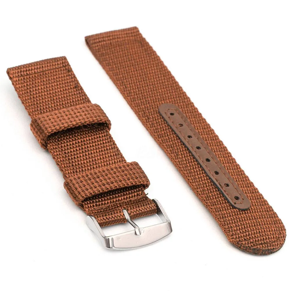 The Perfect Part The Perfect Part 22 mm Canvas Nylon Watch Strap 22-Pack Black Green Blue Brown — product photo