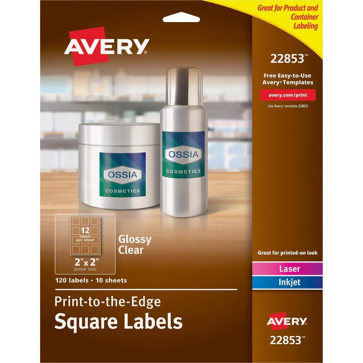 Avery Avery 22853 Glossy Clear Labels 120 Pack — product photo