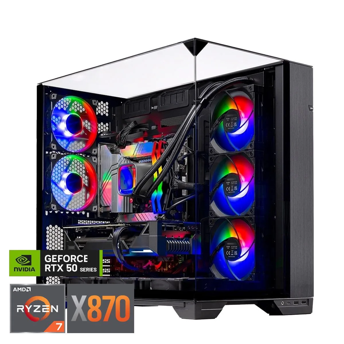 Skytech Skytech O11 Vision Gaming PC, Ryzen 7 9800X3D, RTX 5080 16GB, 64GB DDR5 6000, 4TB NVMe — product photo