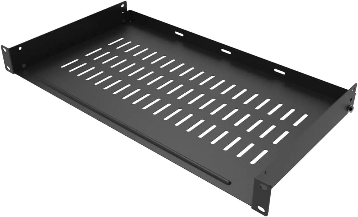 PISKEKAT PISKEKAT 1U Vented Server Rack Shelf 10" Deep No Lip 19" 22 lb — product photo
