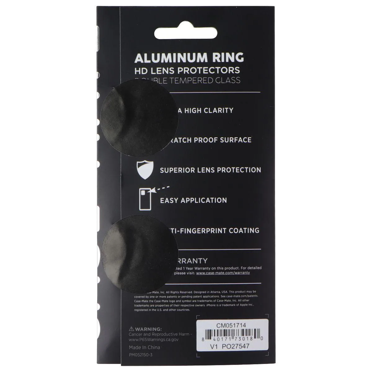 Case-Mate Case-Mate Aluminum Ring HD Lens Protectors iPhone 15 Pro/Pro Max Twinkle — product photo