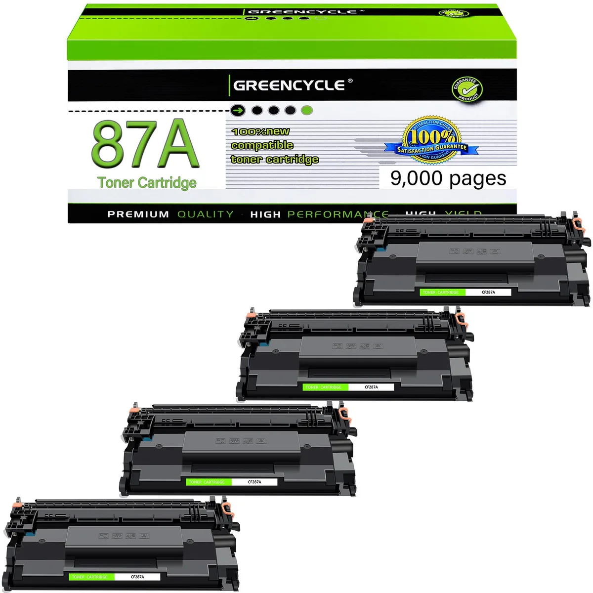 GREENCYCLE GREENCYCLE CF287A toner cartridge 4 pack black 9000 pages — product photo
