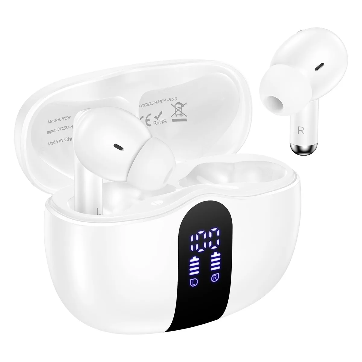  SuperTooth S56 Bluetooth 5.3 earbuds, black, 48h playtime — product photo