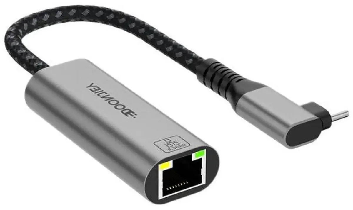 SMUGDESK SMUGDESK 90° USB-C to RJ45 2.5G/10G Adapter with 3× USB 3.0 — product photo