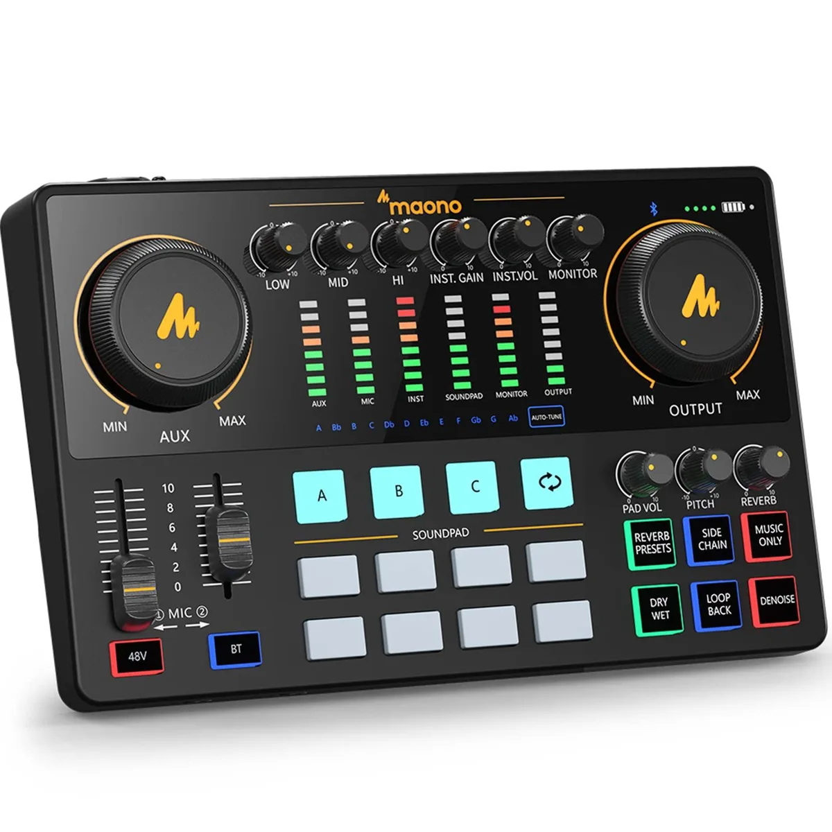 MaonoCaster AME2 10-Channel Podcast Mixer with 11 Sound Pads — product photo
