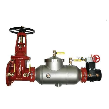 Bronze double-check valve assembly with NPT connections, compact rectangular body