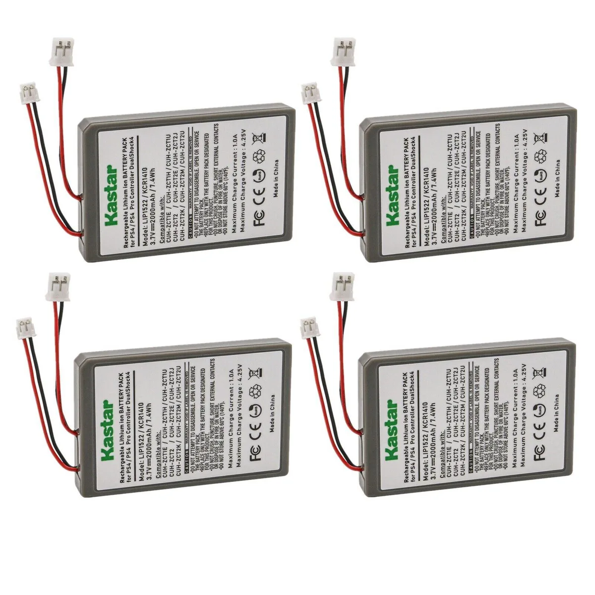 Kastar Kastar 4-Pack PS4 Battery 2000mAh 7.4Wh Li-Ion — product photo